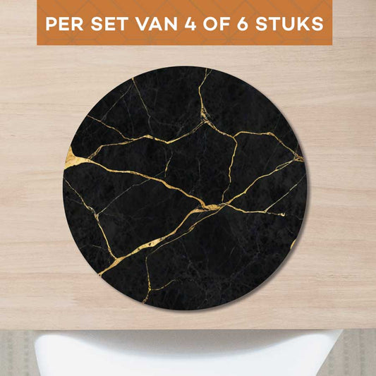 Placemat - Marmer Zwart-Goud