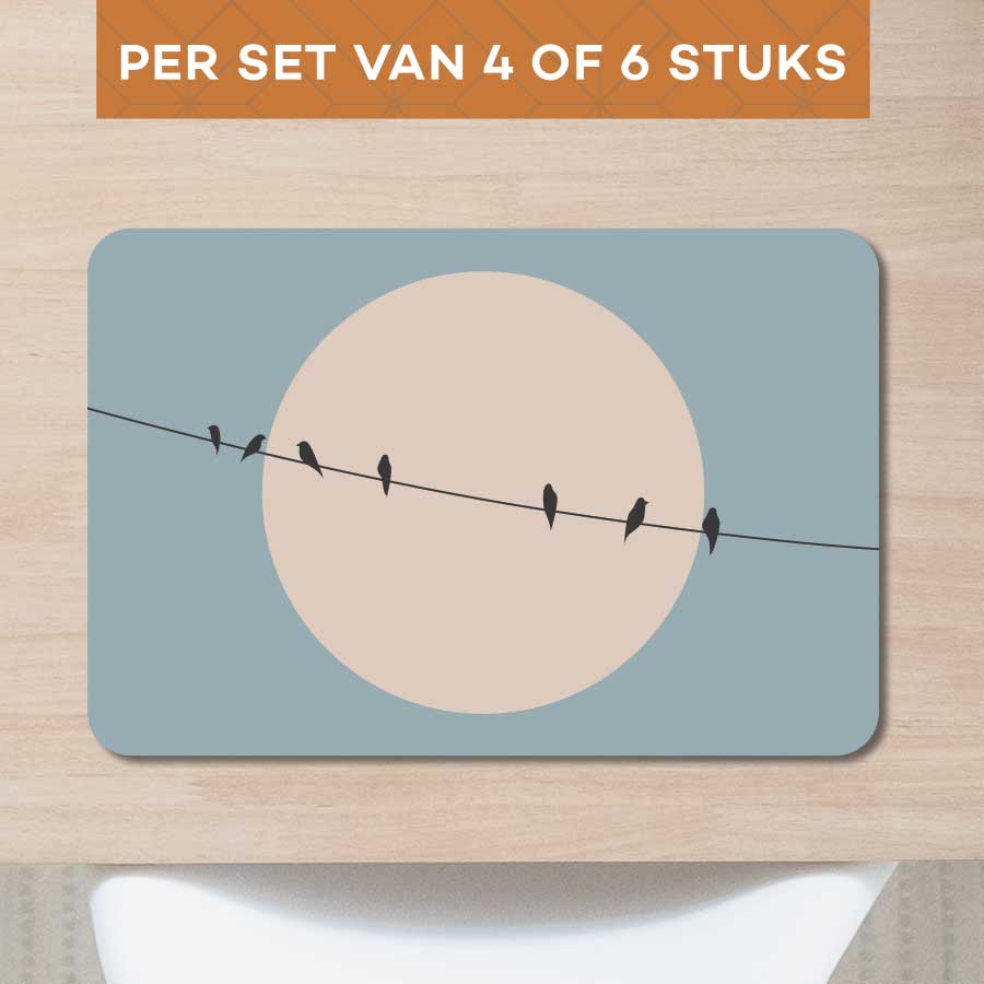 Placemat - Vogels op een draad