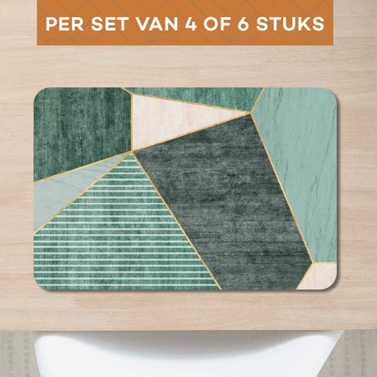 Placemat - Groene rechthoeken