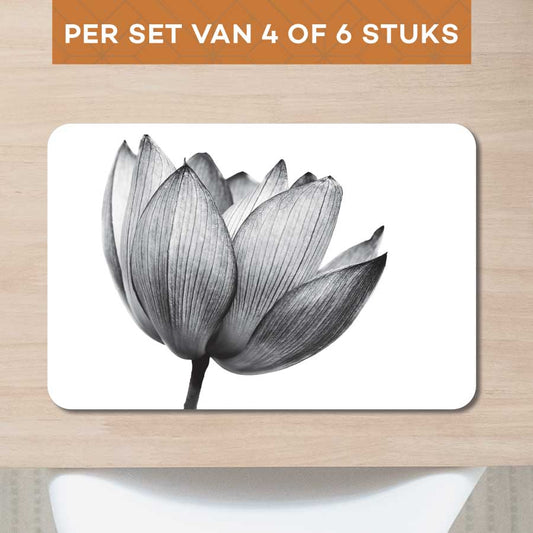 Placemat - Lotus in zwart-wit