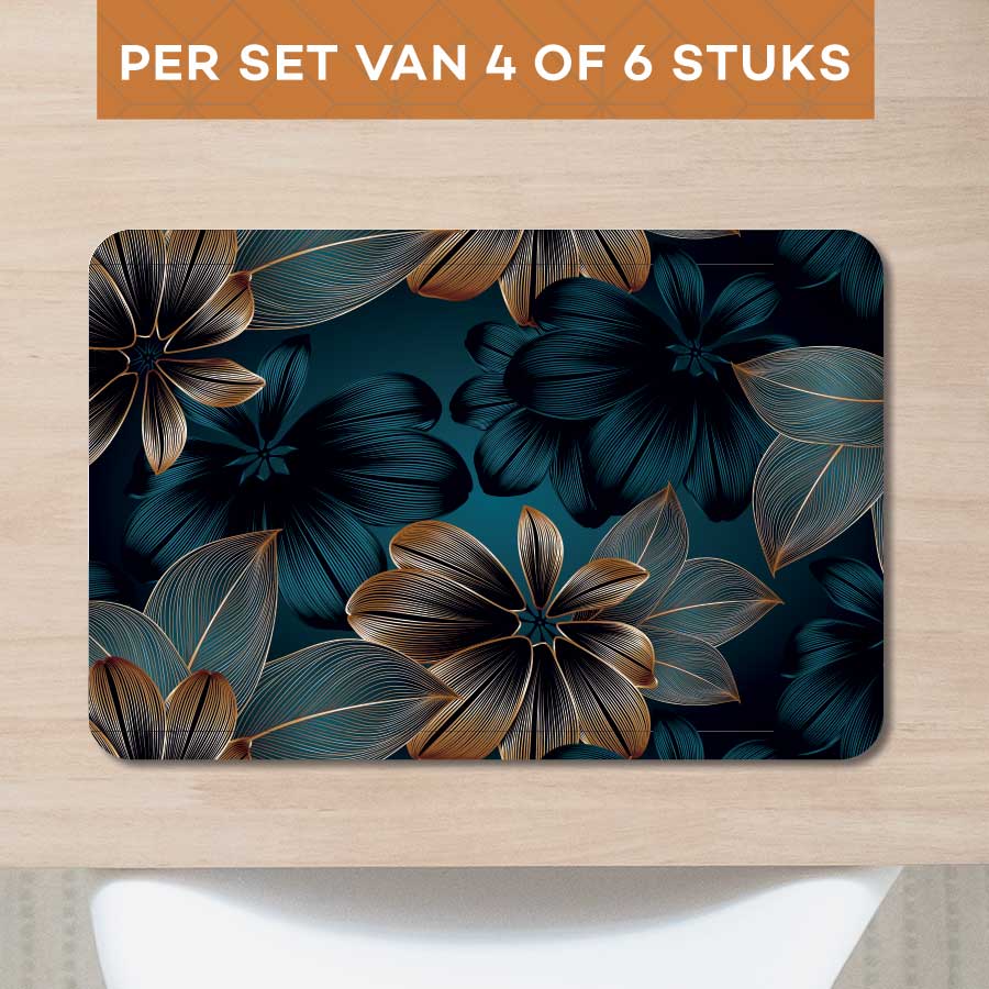 Placemat - Gouden bloemen