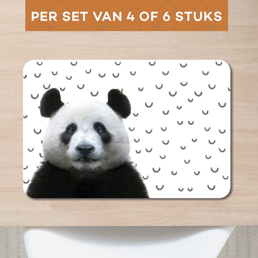 Placemat - Funny panda fugler