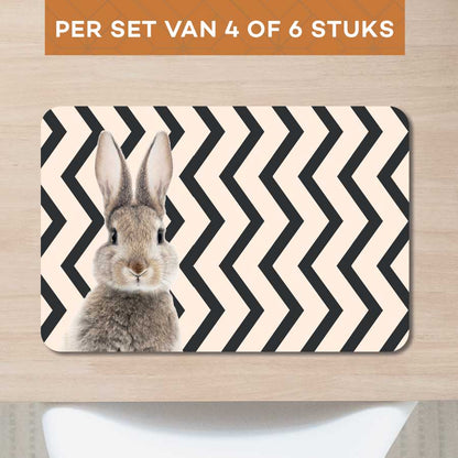 Placemat - Funny konijn zigzag