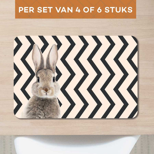 Placemat - Funny konijn zigzag