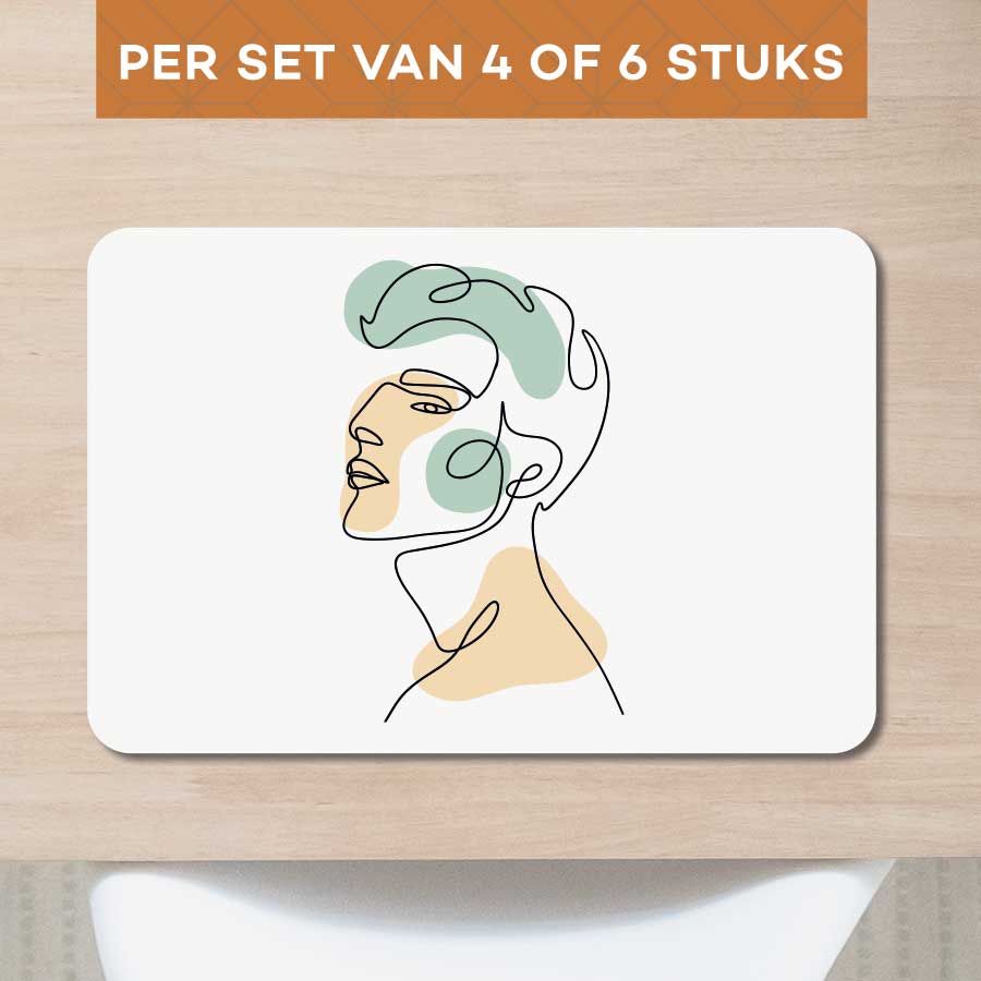 Placemat - Man in één lijn