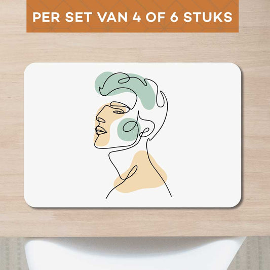 Placemat - Man in één lijn