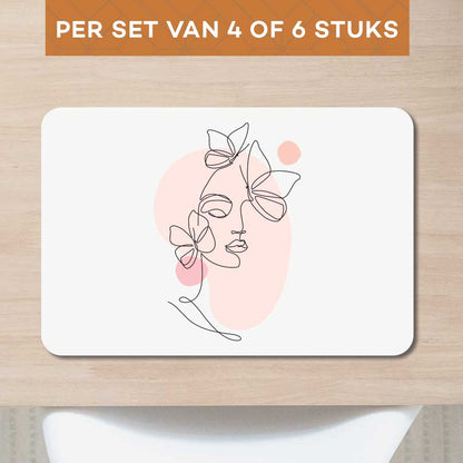 Placemat - Vrouw met vlinder