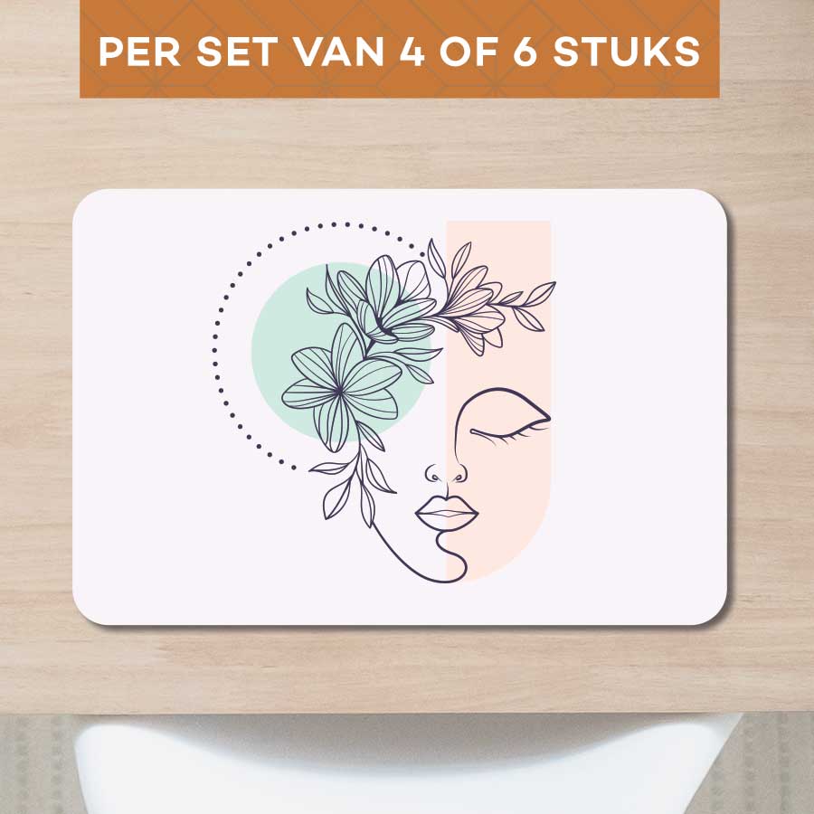 Placemat - Illustratie van een vrouw