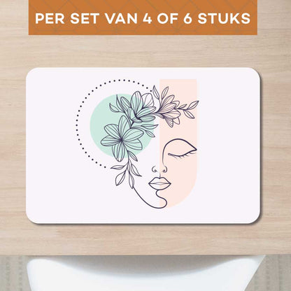 Placemat - Illustratie van een vrouw