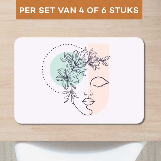 Placemat - Illustratie van een vrouw