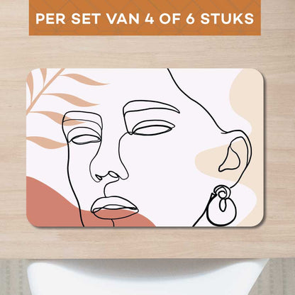 Placemat - Vrouw met blad