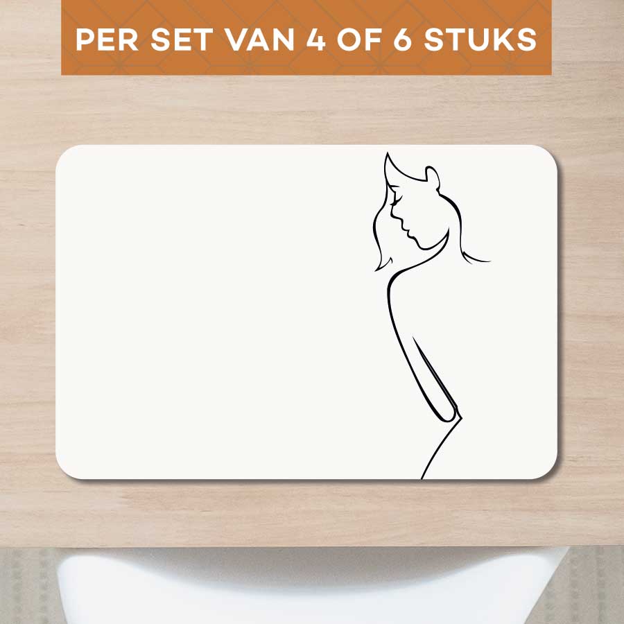 Placemat - Contour van een vrouw