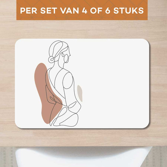 Placemat - Vrouw in silhouette
