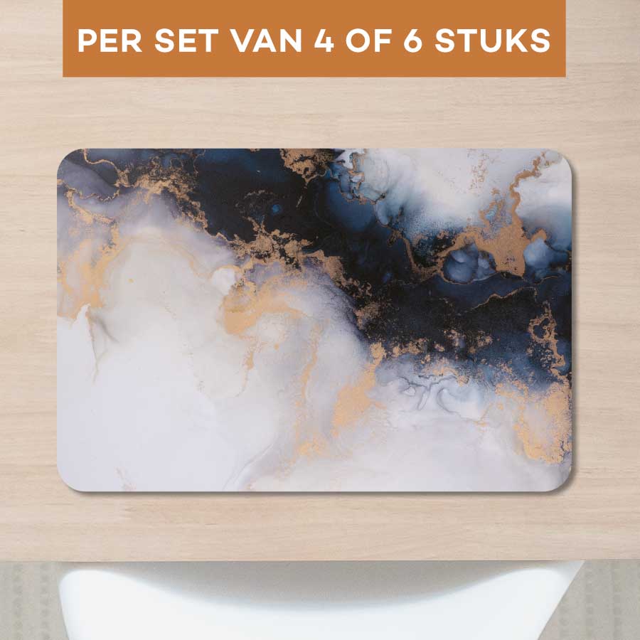 Placemat - Marmer Blauw-Paars