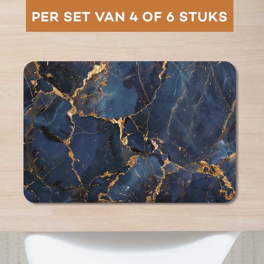 Placemat - Marmer Donker Blauw