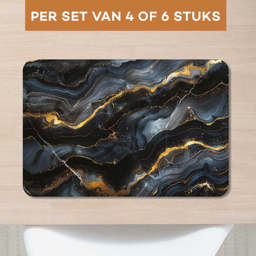 Placemat - Marmer Intens Zwart