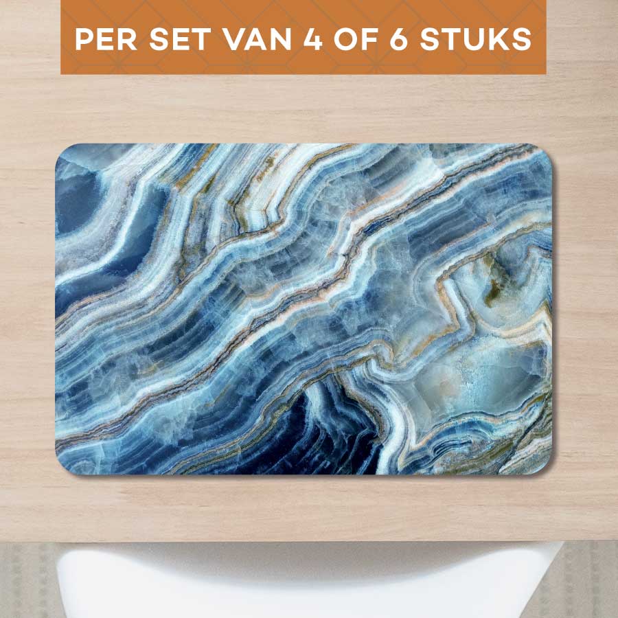 Placemat - Marmer natuurlijk blauw