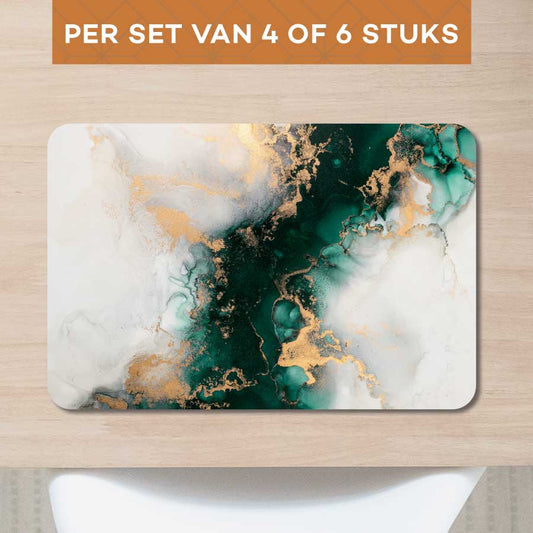 Placemat - Marmer Groen-Goud