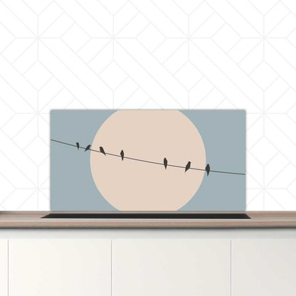 Spatscherm - Vogels op een draad