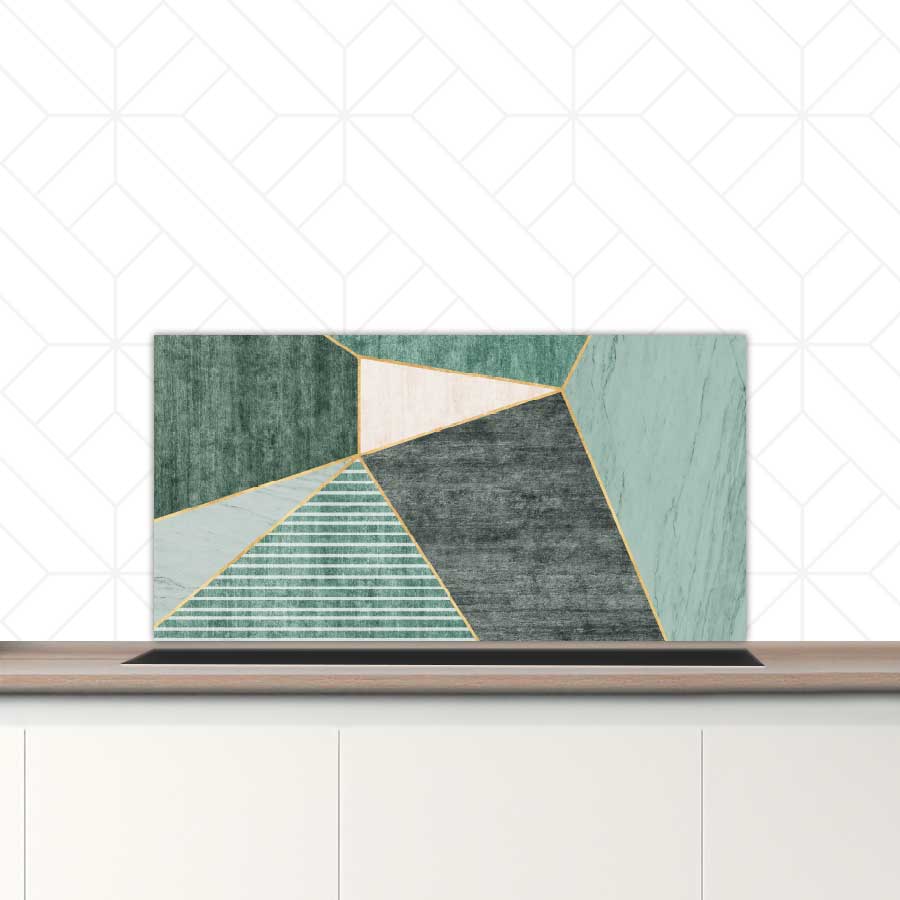 Spatscherm - Groene rechthoeken