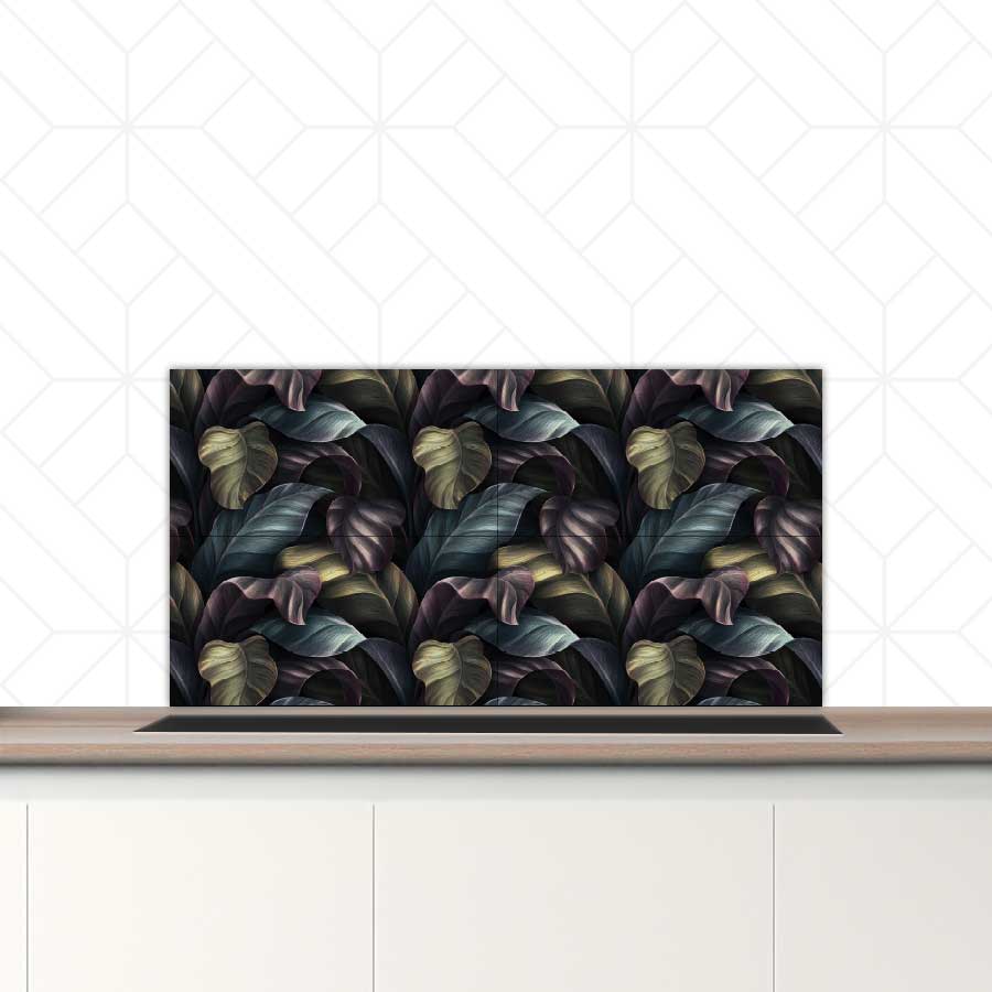 Spatscherm - Tropische bladeren