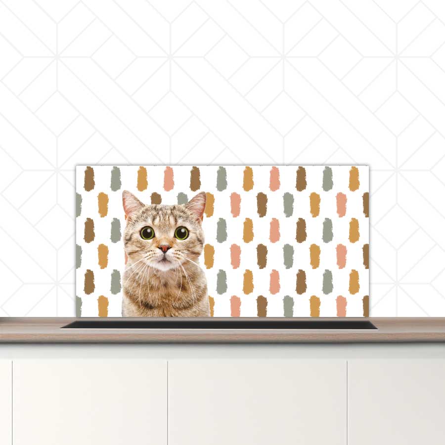 Spatscherm - Funny kat vlekken