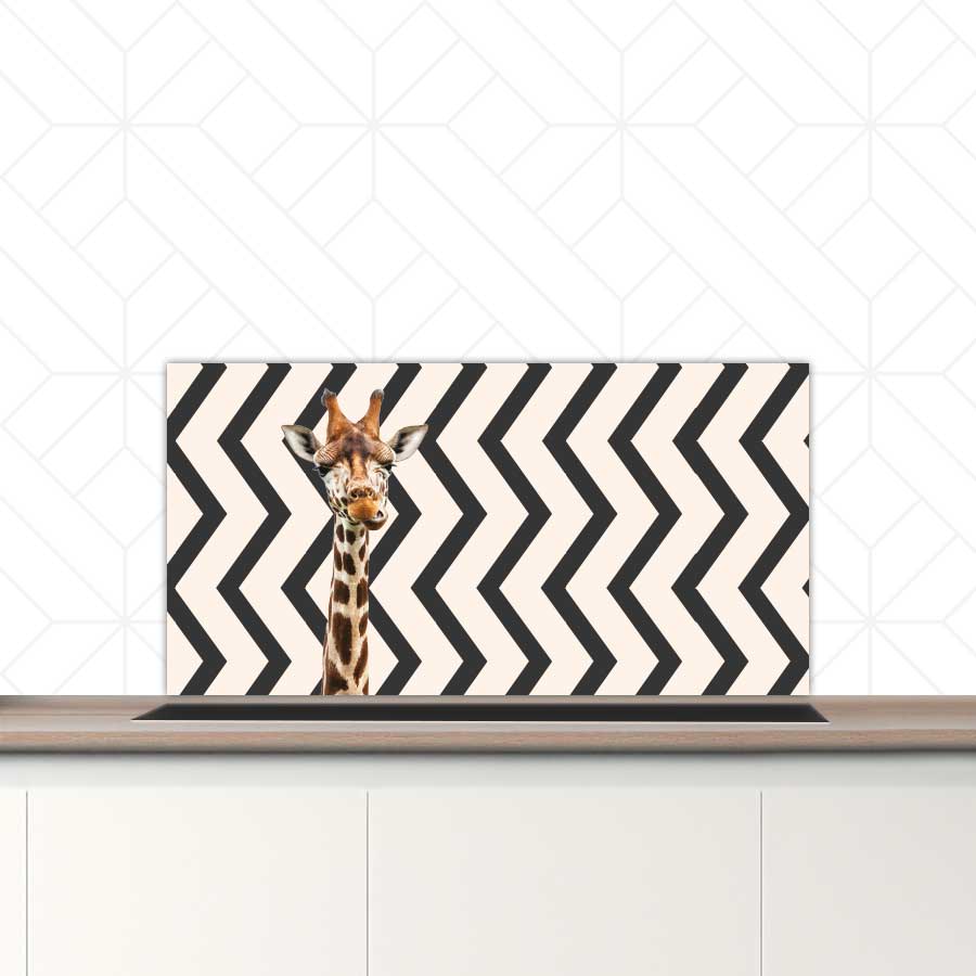 Spatscherm - Funny giraf zigzag