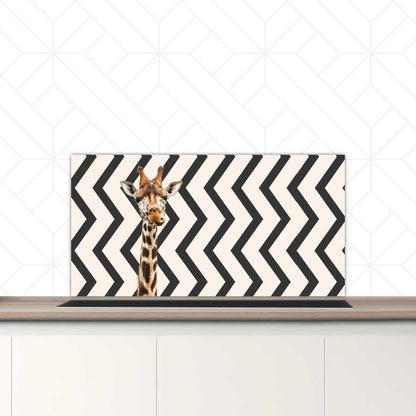 Spatscherm - Funny giraf zigzag