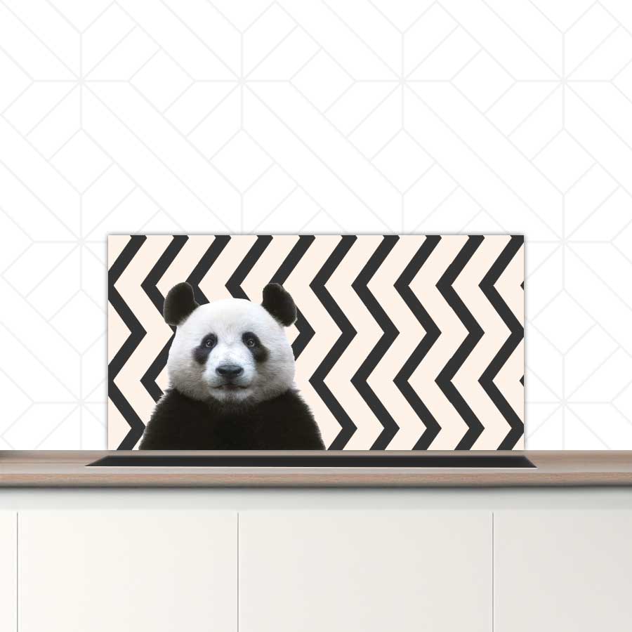Spatscherm - Funny panda zigzag