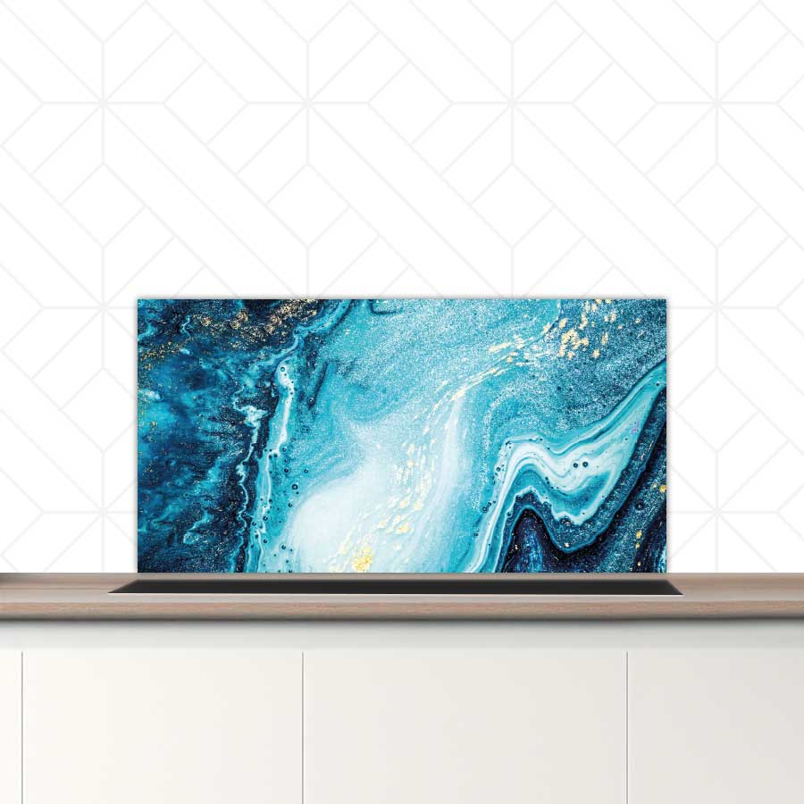 Spatscherm - Marmer Oceaan