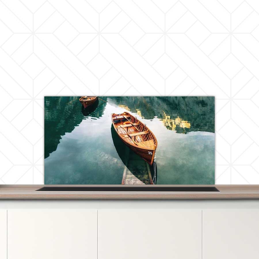 Spatscherm - Boten op een meer