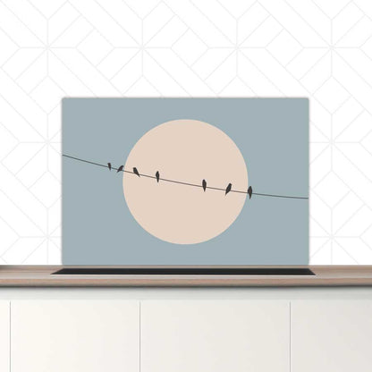 Spatscherm - Vogels op een draad