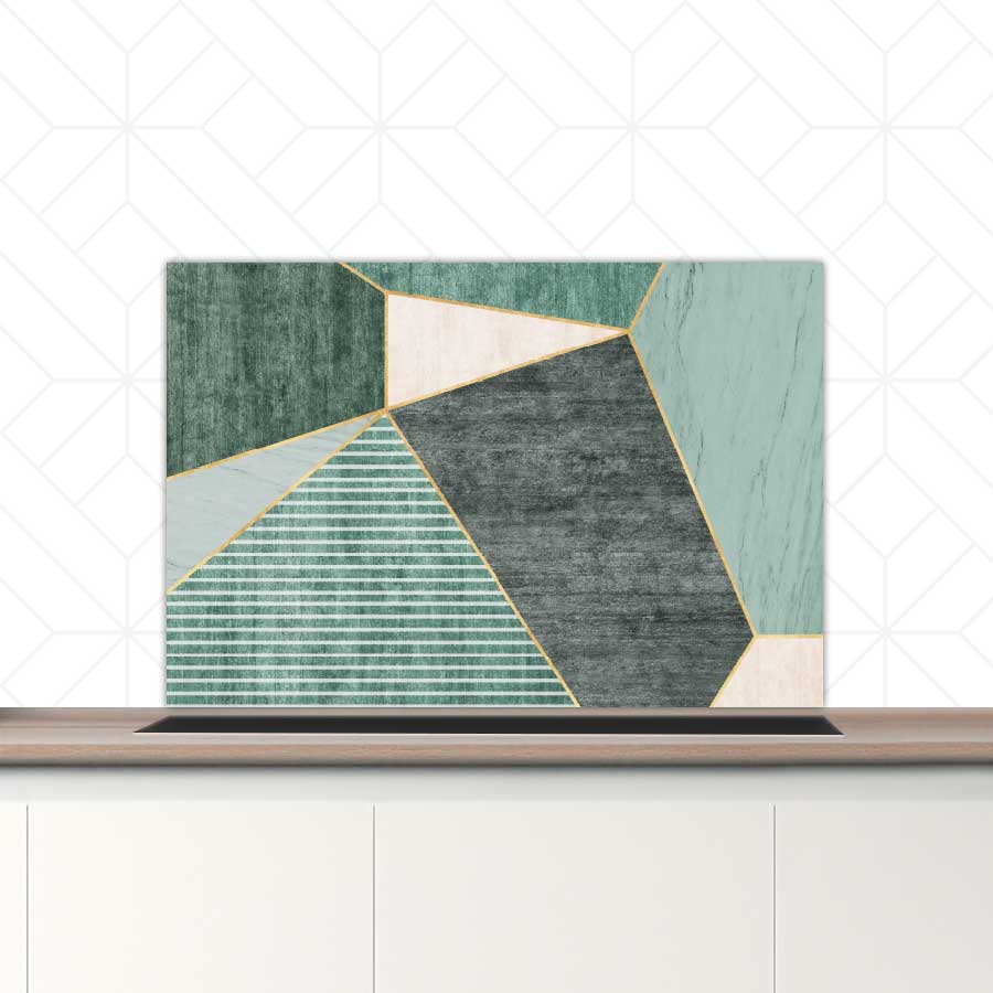 Spatscherm - Groene rechthoeken