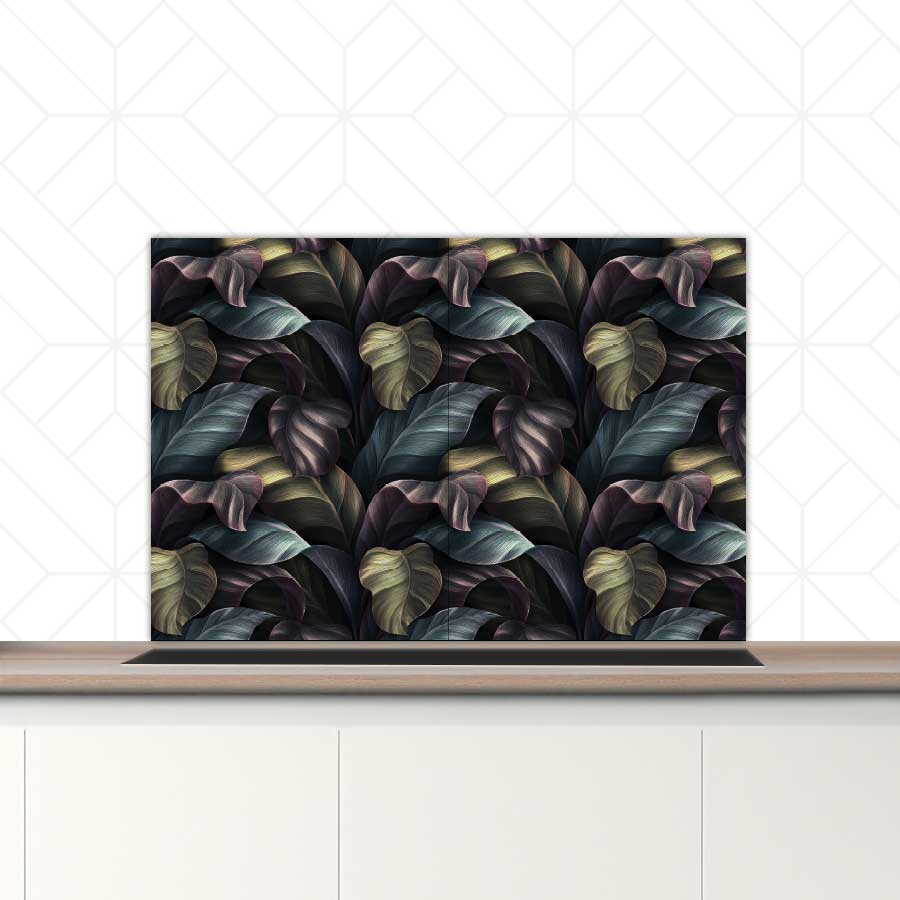 Spatscherm - Tropische bladeren