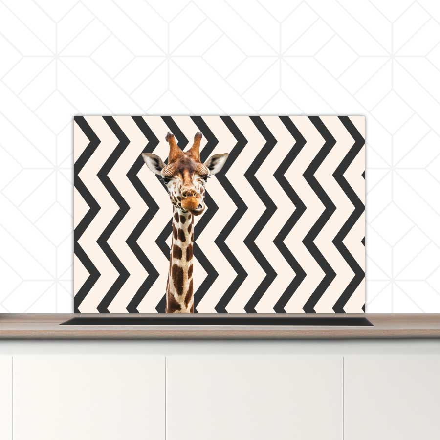 Spatscherm - Funny giraf zigzag