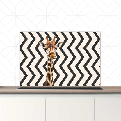 Spatscherm - Funny giraf zigzag