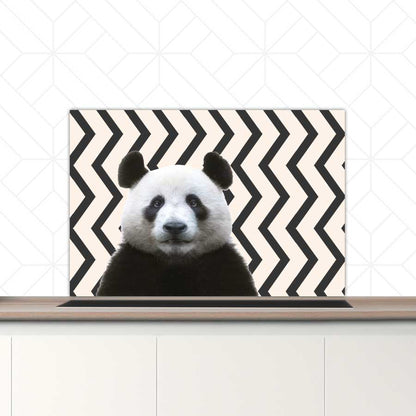 Spatscherm - Funny panda zigzag