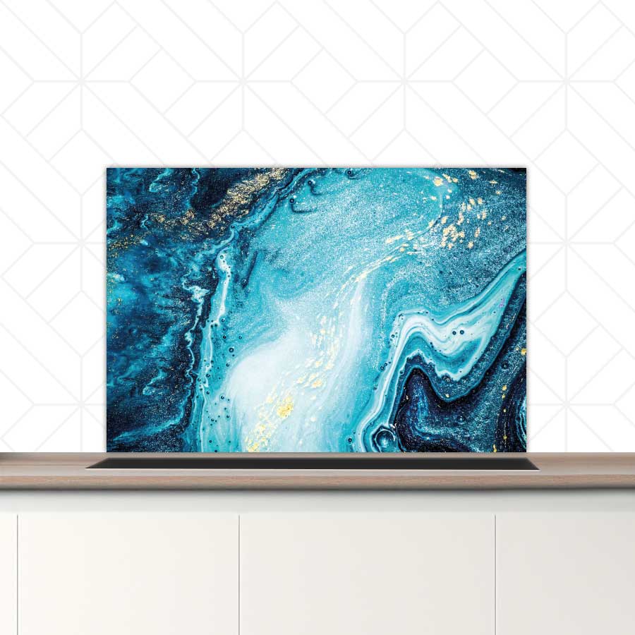 Spatscherm - Marmer Oceaan