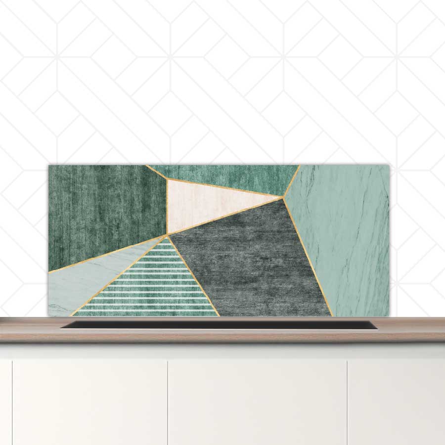 Spatscherm - Groene rechthoeken