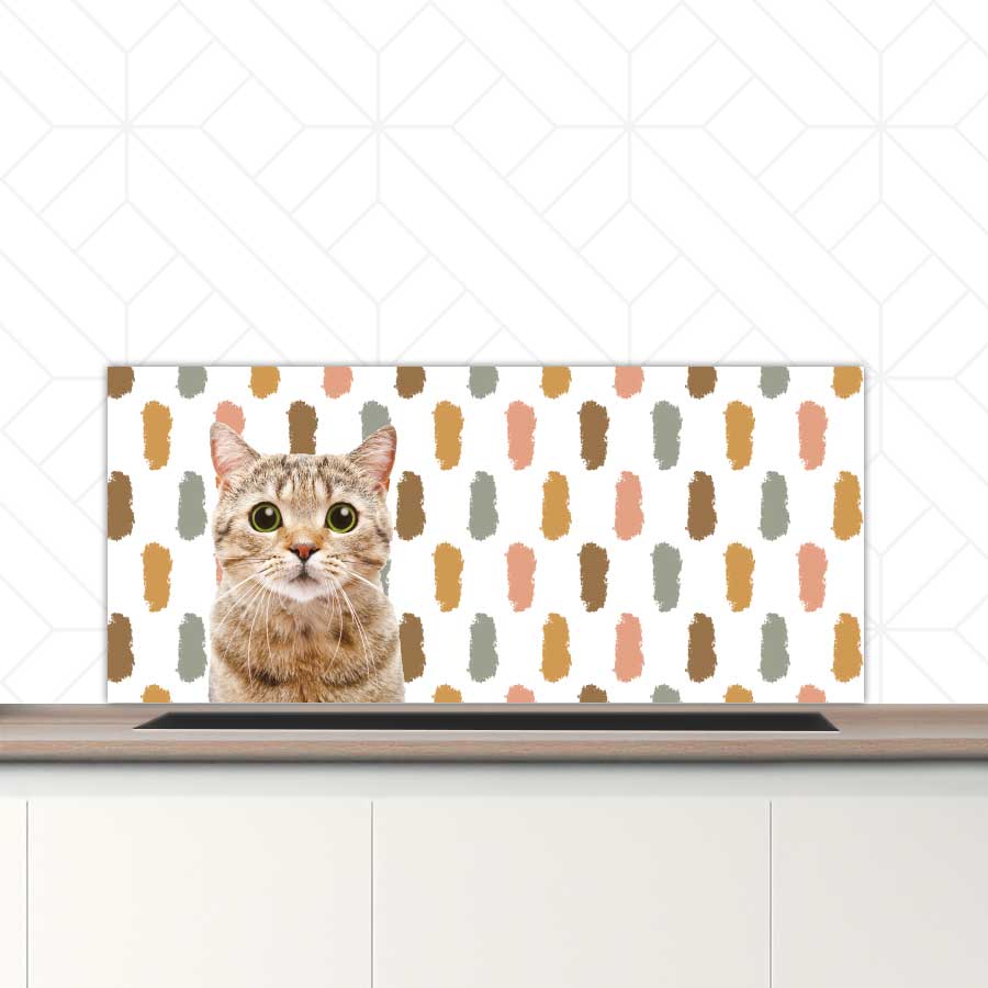 Spatscherm - Funny kat vlekken