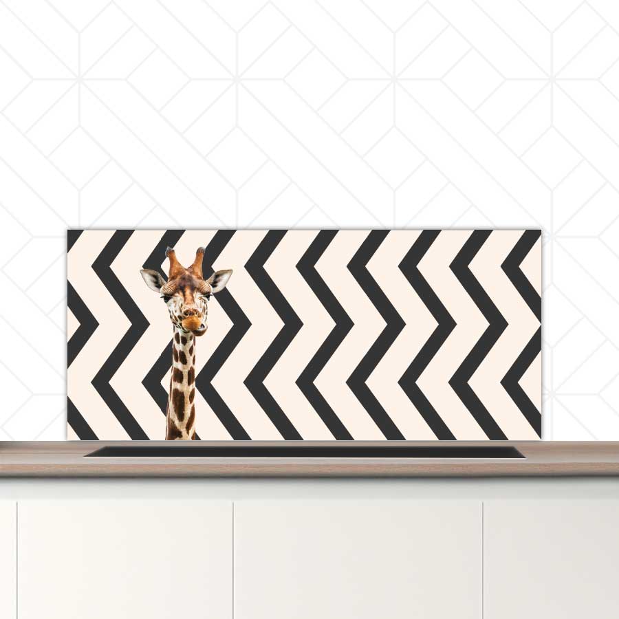 Spatscherm - Funny giraf zigzag