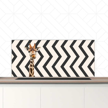 Spatscherm - Funny giraf zigzag