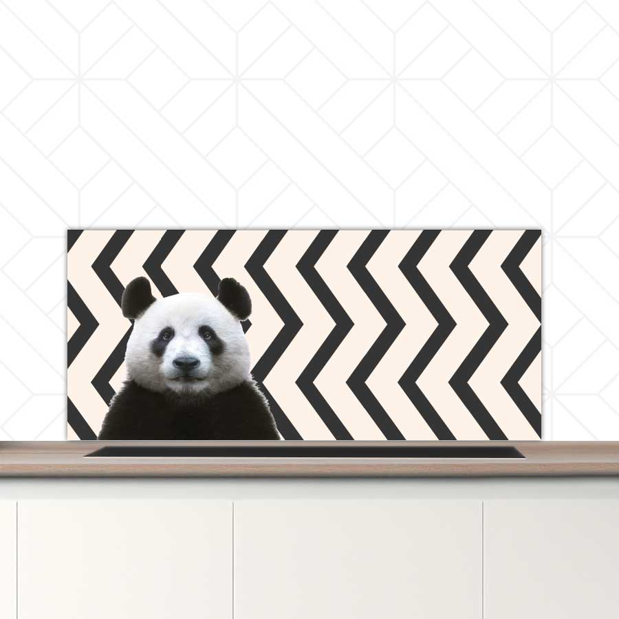 Spatscherm - Funny panda zigzag