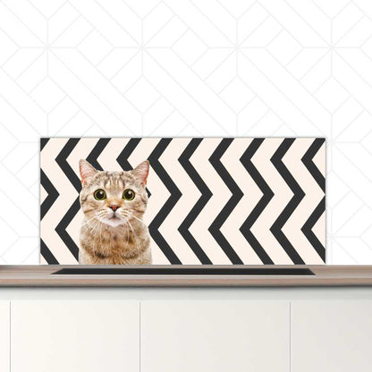 Spatscherm - Funny kat zigzag