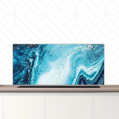 Spatscherm - Marmer Oceaan