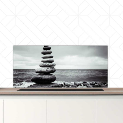 Spatscherm - Stenen in balans