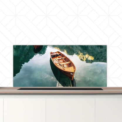 Spatscherm - Boten op een meer