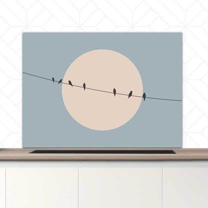 Spatscherm - Vogels op een draad