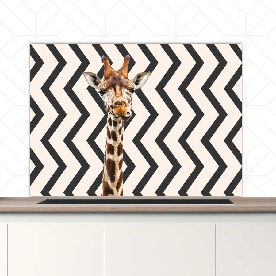 Spatscherm - Funny giraf zigzag
