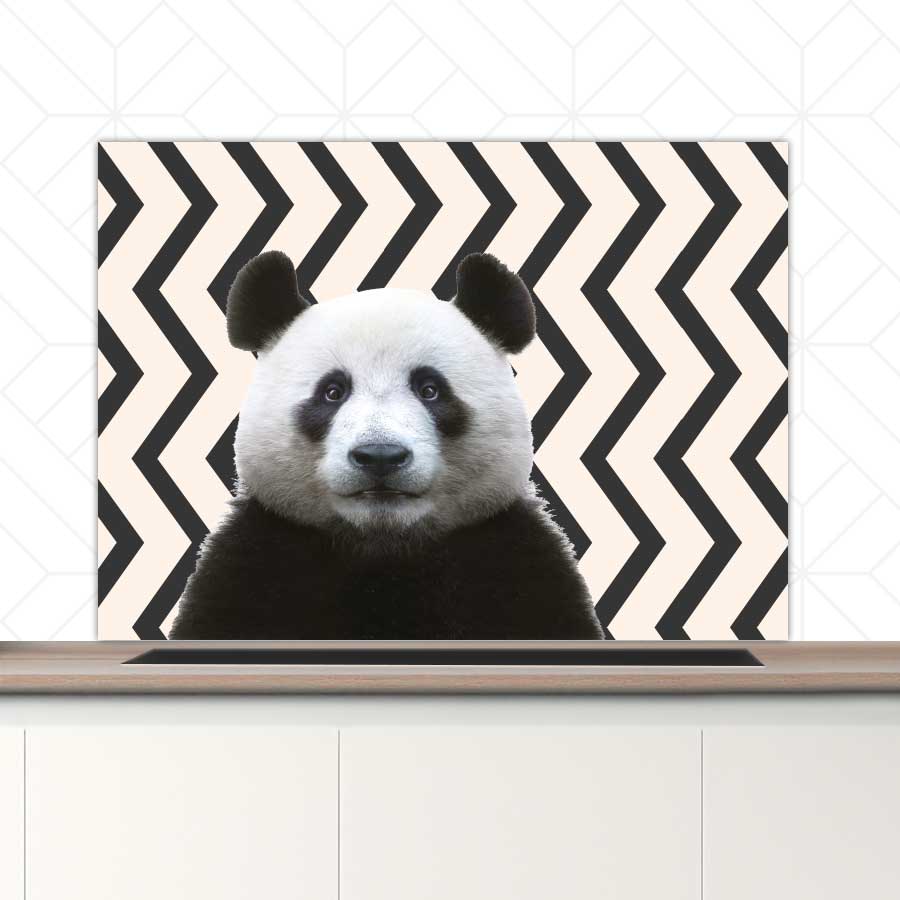Spatscherm - Funny panda zigzag